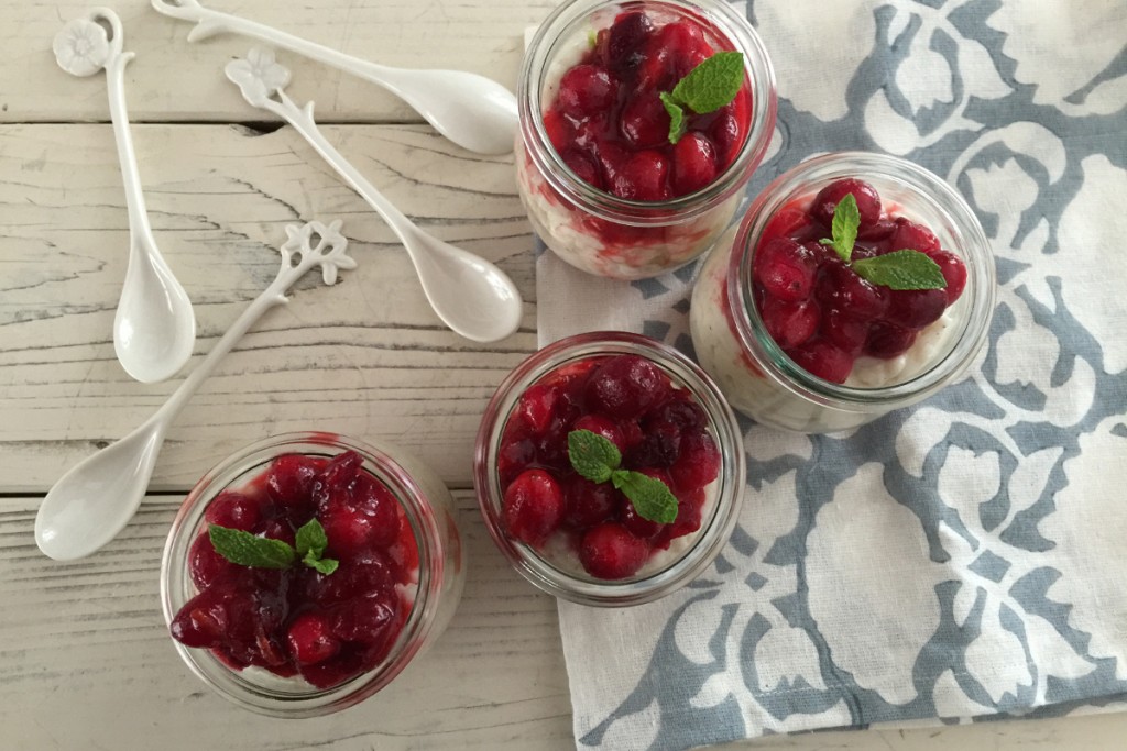 Rice Pudding with Cranberry Compote