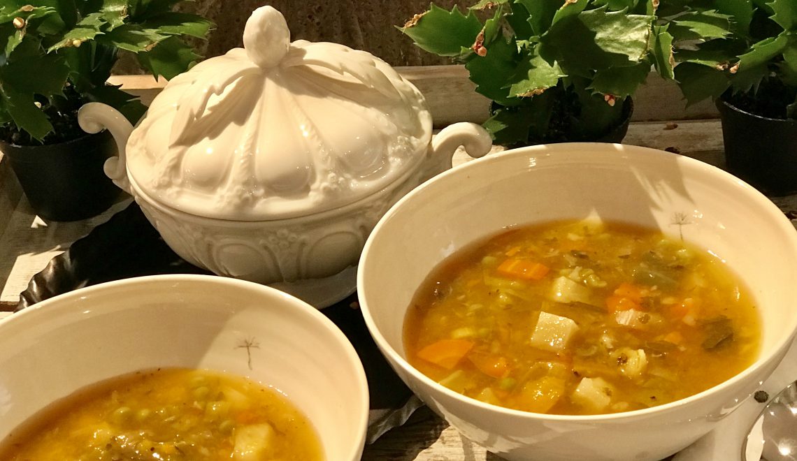 Vegetable soup, hearty and easy to prepare
